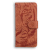 For Realme 13+ Global Tiger Embossing Pattern Flip Leather Phone Case(Brown)