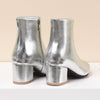 Autumn  Winter Glitter Square Heel Pointed Low-Top Women Boots, Size:39(Silver)