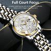 OLEVS 2892 Men Multifunctional Business Waterproof Quartz Watch(White + Gold)