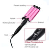 20-32m Automatic Ceramic Perm Splint Hair Curler 3 Barrels Big Wave Hair Curling Iron Tools, Size:32mm(Pink)