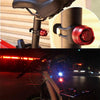 Aluminum Bicycle Cycling Front Rear Tail Helmet Red White LED Flash Lights Safety Warning Lamp Cycling Caution Light Waterproof(Red Light Blue Case)