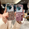 For Samsung Galaxy Z Flip5 5G Feather Leopard Pattern Integrated Phone Case with Bracelet(Purple)