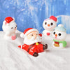 3pcs Christmas Lovely Micro Landscape Snow Ornament Decorative Accessories, Style: No.12 Waving Grandma
