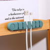 6 Holes Bear Silicone Desktop Data Cable Organizing And Fixing Device(Dark Green)