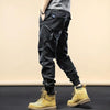 Mens Overalls Long Pants Casual Loose Leg Jeans, Size: L(Black)