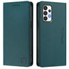 For Samsung Galaxy A73 5G RC01 Dual-Folded Magnetic Suction RFID Leather Phone Case(Dark Green)