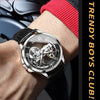 OLEVS 6661 Men Fashion Luminous Waterproof Mechanical Watch(Black + Silver)