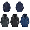 Men Outdoor Waterproof Jacket With Detachable Inner Warm Fleece for Camping Travel, Size: XXXXXL(Black)