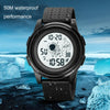 SKMEI 1883 Ultra-Thin Case Sports Multi-Function Watch Astronaut Watch(Black White Machine)