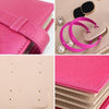 Portable PU Leather Storage Box Necklace Jewelry Display Box Organizer(Pink)