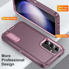 For Samsung Galaxy S24+ / S25+ 5G Rugged PC Hybrid Silicone Phone Case with Holder(Purple+Pink)