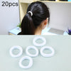 20pcs / Pack Girls Kids Rubber Bands Ponytail Holder Elastic Hair Bands(White)