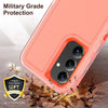 For Samsung Galaxy S24 / S25 5G Rugged PC Hybrid Silicone Phone Case with Holder(Transparent+Orange)