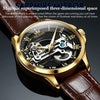 OLEVS 6661 Men Fashion Luminous Waterproof Mechanical Watch(Black + Gold)