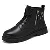 Men Martin Boots Motorcycle Leather Boots High Top Work Boots, Size: 44(BH-8609 Black)