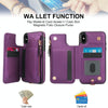For iPhone XS Max Double Flap Zipper RFID Leather Phone Case with Short Lanyard(Dark Purple)