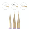Monja 7/9/11mm 3 PCS/set Brush Liner Flower Grid Image Painting Acrylic Handle Drawing Pen Manicure Tool(Black and Purple)