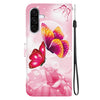 For Samsung Galaxy A26 5G Crystal Texture Colored Drawing Leather Phone Case(Pink Butterflies)