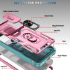 For Samsung Galaxy A26 5G Sliding Camshield TPU + PC Phone Case with Holder(Pink+Green)