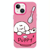 For iPhone 14 Skin Feeling Jelly TPU Hybrid PC Phone Case(A Bowl of Puppy Pink)