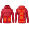 9 Zone Red USB Winter Electric Heated Jacket Warm Thermal Jacket, Size: XXXXL