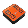 WLX-840 200W 40 Ports USB Digital Display Smart Charging Station AC100-240V, EU Plug (Black+Orange)