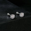 S925 Sterling Silver Platinum Plated Moissanite Threaded Base Stud Earrings(MSE050)