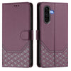 For Samsung Galaxy A56 5G Honeycomb Embossing RFID Leather Phone Case(Violet)
