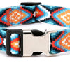 Maya Fans Dog Collar, Large (38-61cm), Ethnic Print