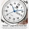 OLEVS 5567 Men Steel Strap Waterproof Quartz Watch(White + Silver)