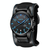 Ochstin 7228 Multifunctional Business Leather Wrist Wrist Waterproof Quartz Watch(Black+Blue)