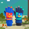 2020KL Cartoon Dinosaur Pattern Children Anti-Slip And Waterproof Ski Gloves Windproof and Warm Gloves for Cycling Sports, Colour: Navy Blue(XS)