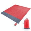 Polyester Waterproof Plaid Cloth Pocket Picnic Mat Outdoor Camping Beach Mat, Size: 2.1 x 2m(Red + Gray)
