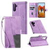 For Samsung Galaxy A36 TTUDRCH Embossed Line Splicing Leather Phone Case(Purple)