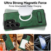 For Samsung Galaxy S24 Ultra 5G Multi-function Holder MagSafe PU Phone Case(Green)