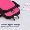 For Smart Phones Below 6.0 inch Zipper Double Pocket Multi Function Sports Arm Bag with Earphone Hole(Black)