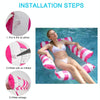 4-tube PVC Inflatable Foldable Floating Row Summer Swimming Pool Water Hammock(Straight Striped Light Blue)