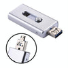 RQW-02 3 in 1 USB 2.0 & 8 Pin & Micro USB 128GB Flash Drive(Silver)
