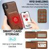 For iPhone XR LC.IMEEKE L3 Series Detachable RFID Card Bag Magsafe Phone Case(Brown)