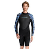 DIVE & SAIL 2mm Mens One Piece Long Sleeve Warm Wetsuit Surf Snorkeling Winter Wetsuit, Size: S(Black)