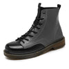 JL-MR062 Men Martin Boots High-Top Lace Biker Work Shoes, Size: 43(Gray)