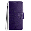 For Samsung Galaxy A36 5G Butterfly Flower Pattern Flip Leather Phone Case(Dark Purple)