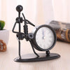 Iron Stainless Steel Small Table Clock Retro Personality Clock Birthday Gift(C69 Saxophone Clock)