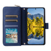 For Samsung Galaxy A54 Nine-card Slots Zipper Wallet Bag Leather Phone Case(Blue)