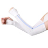 1 Pair Sunscreen Ice Silk Sleeves Outdoor Cycling Driving UV Protection Sleeves, Size: S(White+Blue)