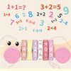 Children Number Puzzle Arithmetic Multicolor Rotating Shaft Baby Early Education Wooden Teaching Kids, Style:  Crocodile Blue
