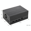 Waveshare Stripe Aluminum Cooling Case for Raspberry Pi 4, Built-In Active Radiator with Fins(Black)