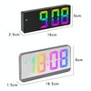 Colorful Fonts LED Electronic Alarm Clock Large Screen Clock(0725  Black Shell Mirror Surface D)