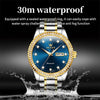 OLEVS 7003 Men Multifunctional Waterproof Mechanical Watch(Gold + Blue)
