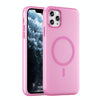 For iPhone 11 Pro Max MagSafe Frosted Translucent TPU + PC Full Coverage Phone Case(Pink)